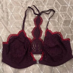 Free People Lace/Embroidered Racerback Bra